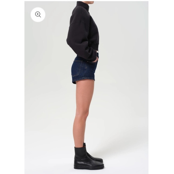 Agolde Denim Shorts in Black/Grey - Picture 6 of 7